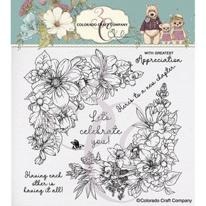 Colorado Craft Company Stamp - KL622 Floral Corners STAMP & DIE SET