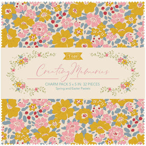 Tilda Creating Memories Spring and Easter Pastel Charm Pack 5in x 5in Squares 32 Pieces