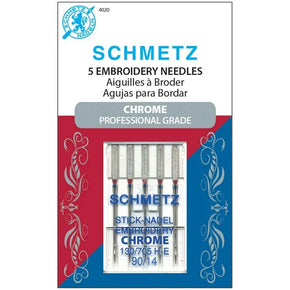 Schmetz Embroidery Needles Chrome Professional Grade
