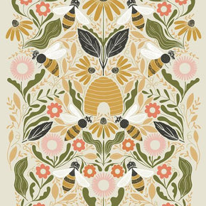 Bee Garden by Gingiber for Moda - Panel, porcelain