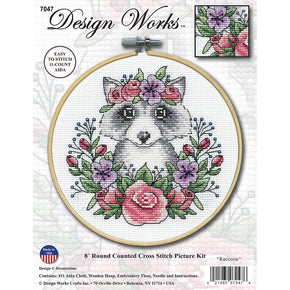 Design Works Cross Stitch Kit - Raccoon 7047