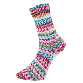 Fjord Socks Multicolor by ProLana - 8698-482 Petrol/pink