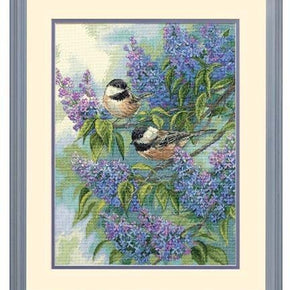 Dimensions Cross Stitch Kit - Chickadees and Lilacs 35258