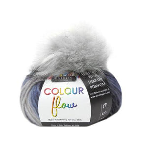 Estelle Yarns - Colour Flow - 42211 Nightfall / Silver - Hat kit with pom pom