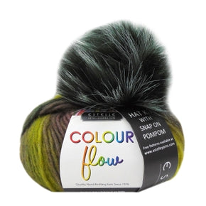 Estelle Yarns - Colour Flow - 42214K Forest Stripe Deep Forest - Hat kit with pom pom