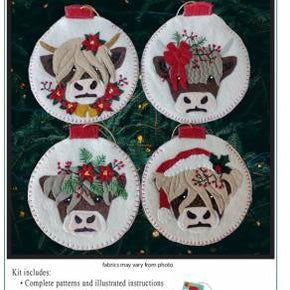 Christmas Cows Felt Ornaments Kit