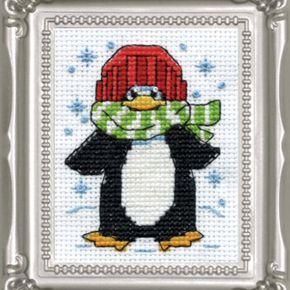 Design Works - 2" X 3" Counted Cross Stitch Picture Frame Kit - Penguin 523