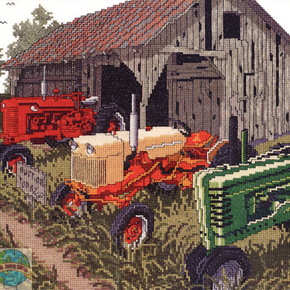 Janlynn Cross Stitch Kit 080-0480 Auction Day (tractors)