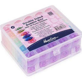 Hemline Double Sided Bobbin Box with 50 bobbins