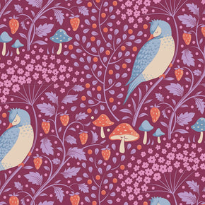 Hibernation by Tilda Fabrics - Sleepybird, Mulberry 100528