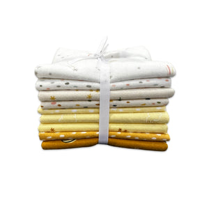 Cozy Cotton - Over The Moon Fat Quarter Pack, 9 pc Gold / Cream