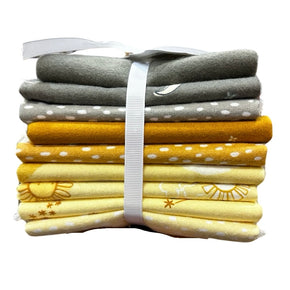Cozy Cotton - Over The Moon Fat Quarter Pack, 9 pc Yellow / Gold