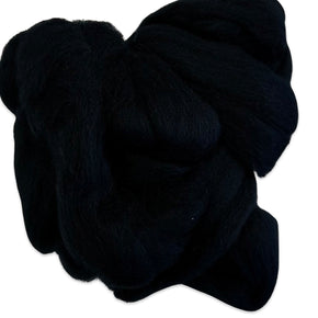 100% Wool Roving - Black