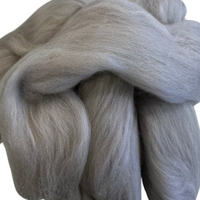 100% Wool Roving - Lt Grey