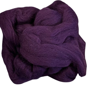 100% Wool Roving - Dk Purple