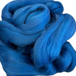 100% Wool Roving - Med Blue