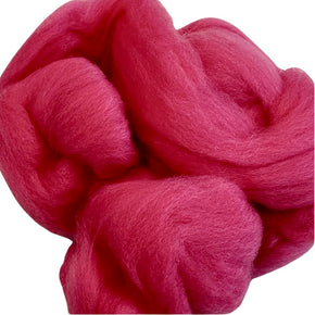 100% Wool Roving - Dk Pink