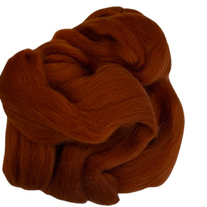 100% Wool Roving - Dk Rust