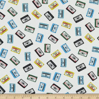 Timeless Treasures Fabric - Pour Some Sugar On Me Cassette Tape Mix Fabric