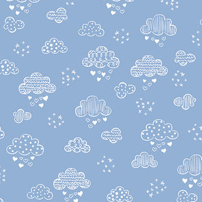 Sweet Dreams Flannel by Greta Lynn for Benartex - 12494F-50 Dreamy Clouds Med Blue