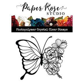 Paper Rose Studio Stamp - Cleo Floral Butterfly Clear Stamp 24643