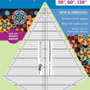 Clearview Triangle Ruler Super 60 Acrylic Ruler, 30, 60, 120 degree