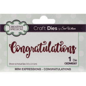 Creative Expressions Craft Dies - Congratulations CEDME007