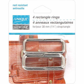 UNIQUE 4 Rectangle Rings - Nickle 3036737 1.5 inches 38mm