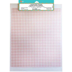 Heirloom Template Plastic - Assorted Plastic Templates 4 gridded & 2 plain 8.25X11.75 inches