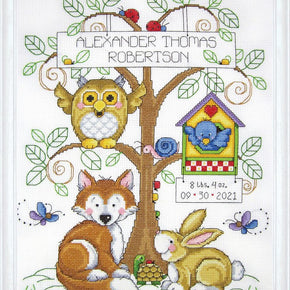 Janlynn Stamped Cross Stitch Kit - Baby's Forest 7107