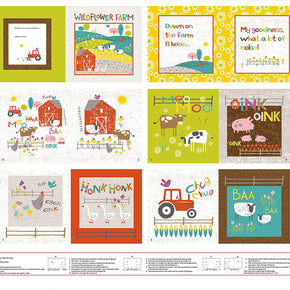 Studio E Fabrics Wildflower Farm 36'' Book Panel Fabric, Multicolor