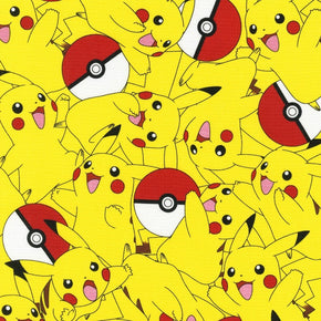 Robert Kaufamn Fabric - Pokemon AOQ-74565-5 Yellow