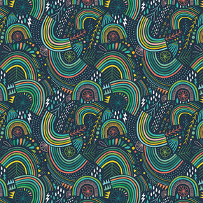 Art Gallery Flannel - Rain Or Shine F-58300b Stormy Rainbows