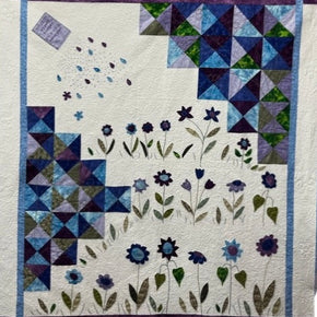 Sewing Seeds, Purple Flowers Finished Quilt