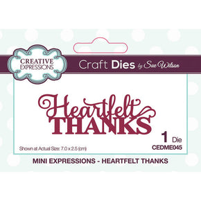 Creative Expressions Craft Dies - Heartfelt Thanks CEDME045