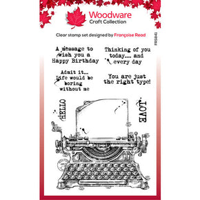 Woodware Craft Collection Clear Stamp Set - FRS841 Vintage Typewriter