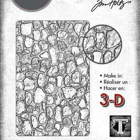 Sizzix Embossing Folder 3-D Texture Fades Mini - Mini Cobblestone 665461