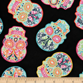 Shannon Fabrics Sugar Skulls Black