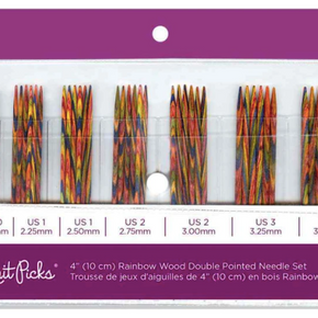 Knit Picks 4" Rainbow Wood Double Pointed Needle Set