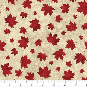 NORTHCOTT FABRIC - Oh Canada 10th Anniversary - Small Leaves 24269-14