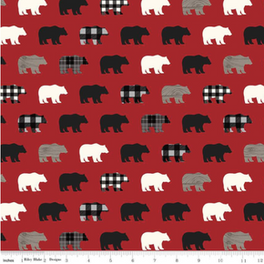 RILEY BLAKE FLANNEL - Wild at Heart - F11446 Red