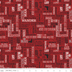 RILEY BLAKE FLANNEL - Wild at Heart - F11448 Red