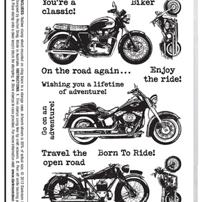 Darkroom Door Rubber Stamps - DDRS116 Classic Motorcycles