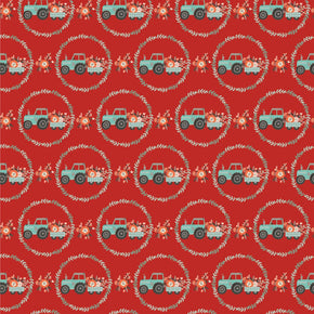 POPPIE COTTON - My Heart Belongs to My Farmer - MH21803 Tractor Pull Red