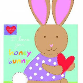 Soft Book Panel "Honey Bunny" Huggable and Loveable by Sandra Magsamen for Studio E Fabrics, 100% Cotton