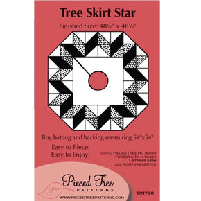 Tree Skirt Pattern, Quilted Tree Skirt Star Pattern by Pieced Tree Patterns