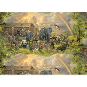 Noah's Ark Panel 23" x 44" Digital Cotton Fabric by Elizabeth's Studio